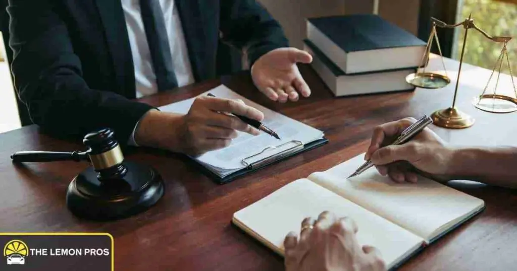 Lawyer consulting client over legal documents in office – The Lemon Pros professional legal support
