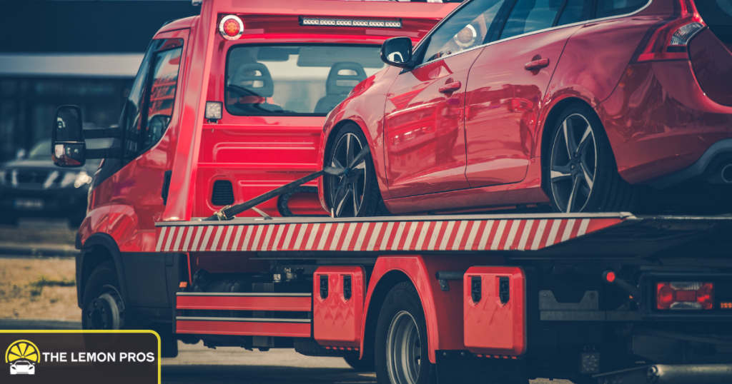 Vehicle being towed due to severe corrosion damage requiring warranty or extended coverage support.